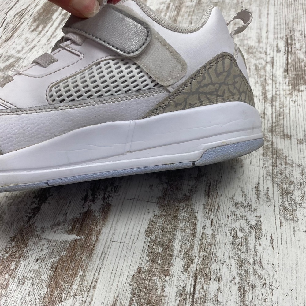 Jordan Spizike Low PS White Gray Silver Elephant Print Retro Sneakers Kids 3Y - Picture 10 of 15
